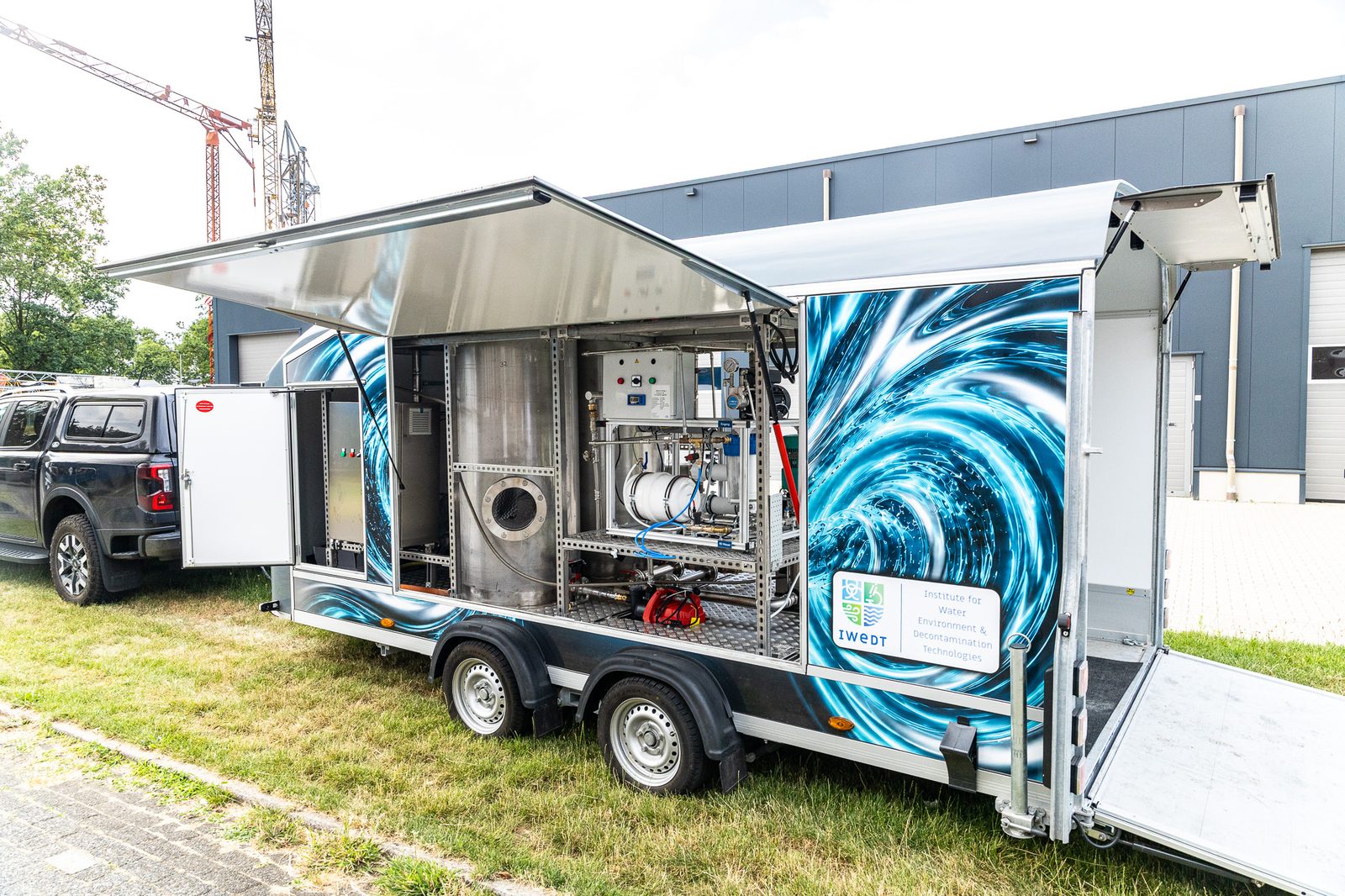 The mobile IWEDT PAAS Demo Unit, with the integrated ten-stage purification system visible